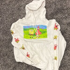 Nickelodeon White Hoodie with SpongeBob and Patrick